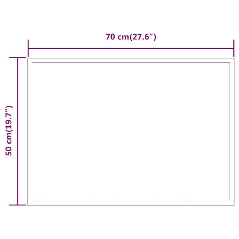 vidaXL LED-es fürdőszobatükör 70x50 cm
