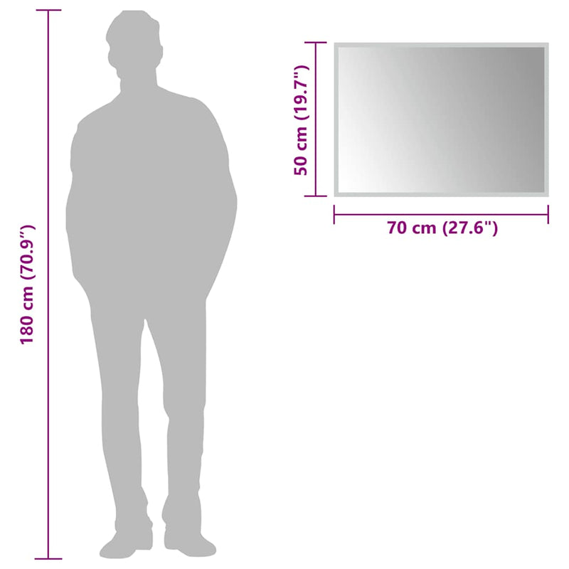 vidaXL LED-es fürdőszobatükör 70x50 cm
