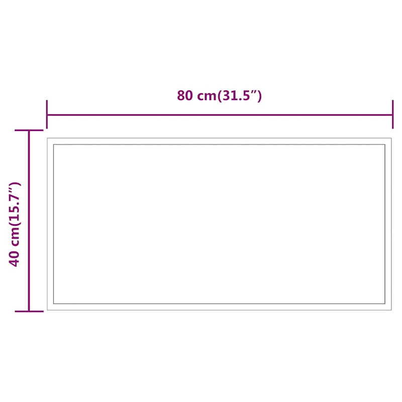 vidaXL LED-es fürdőszobatükör 80 x 40 cm
