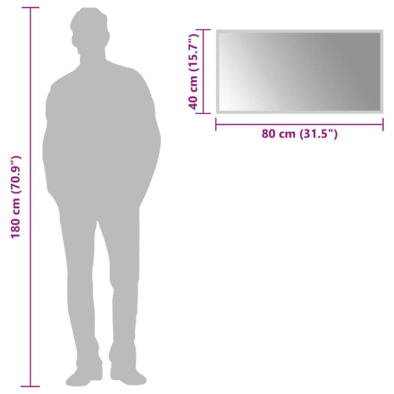 vidaXL LED-es fürdőszobatükör 80 x 40 cm
