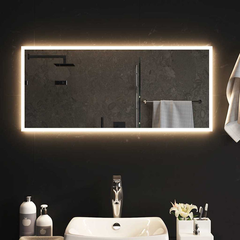 vidaXL LED-es fürdőszobatükör 90x40 cm