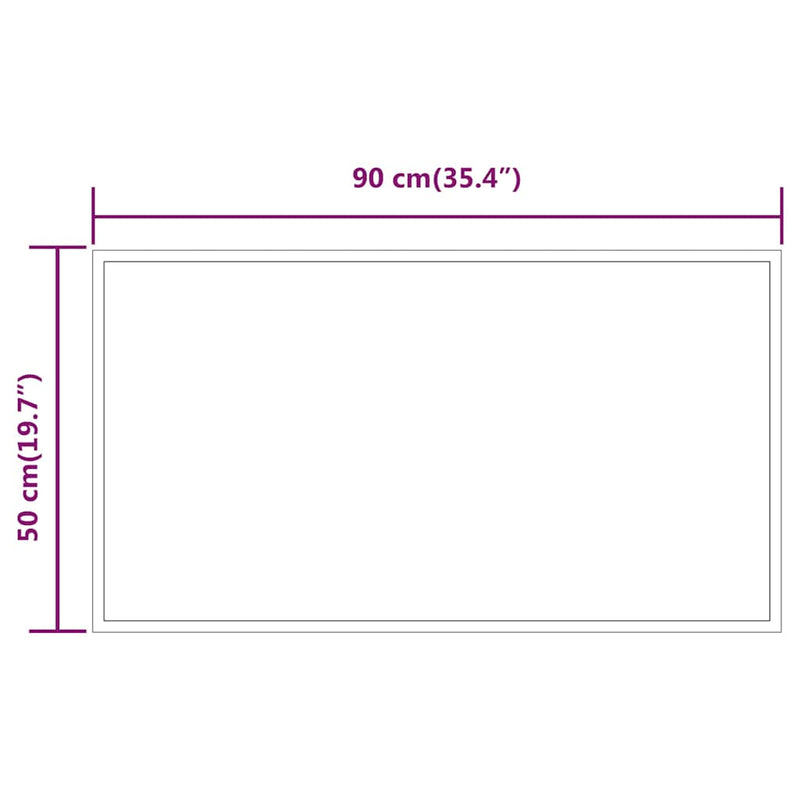 vidaXL LED-es fürdőszobatükör 90x50 cm