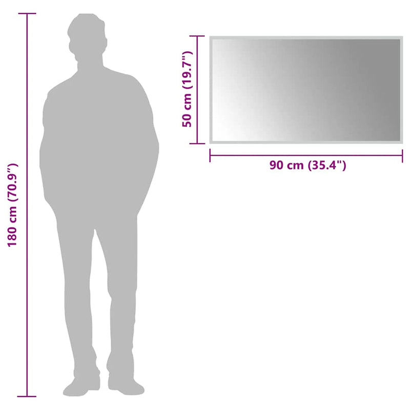 vidaXL LED-es fürdőszobatükör 90x50 cm