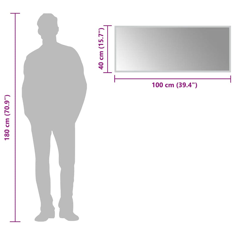 vidaXL LED-es fürdőszobatükör 100x40cm