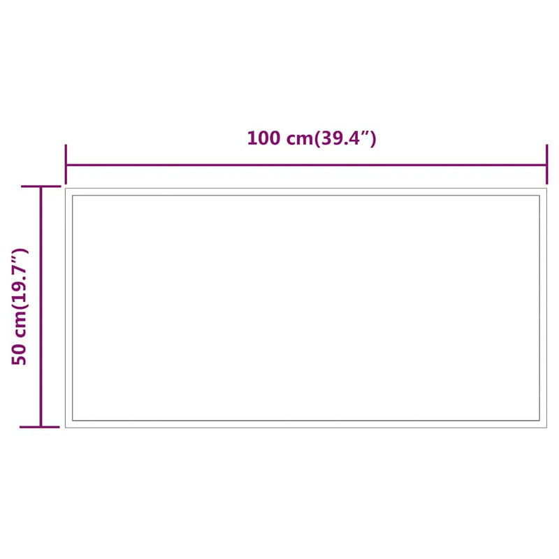 vidaXL LED-es fürdőszobatükör 100x50 cm