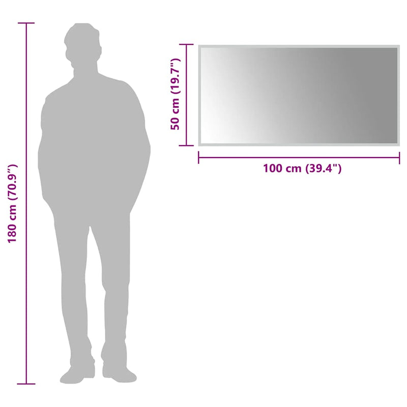 vidaXL LED-es fürdőszobatükör 100x50 cm