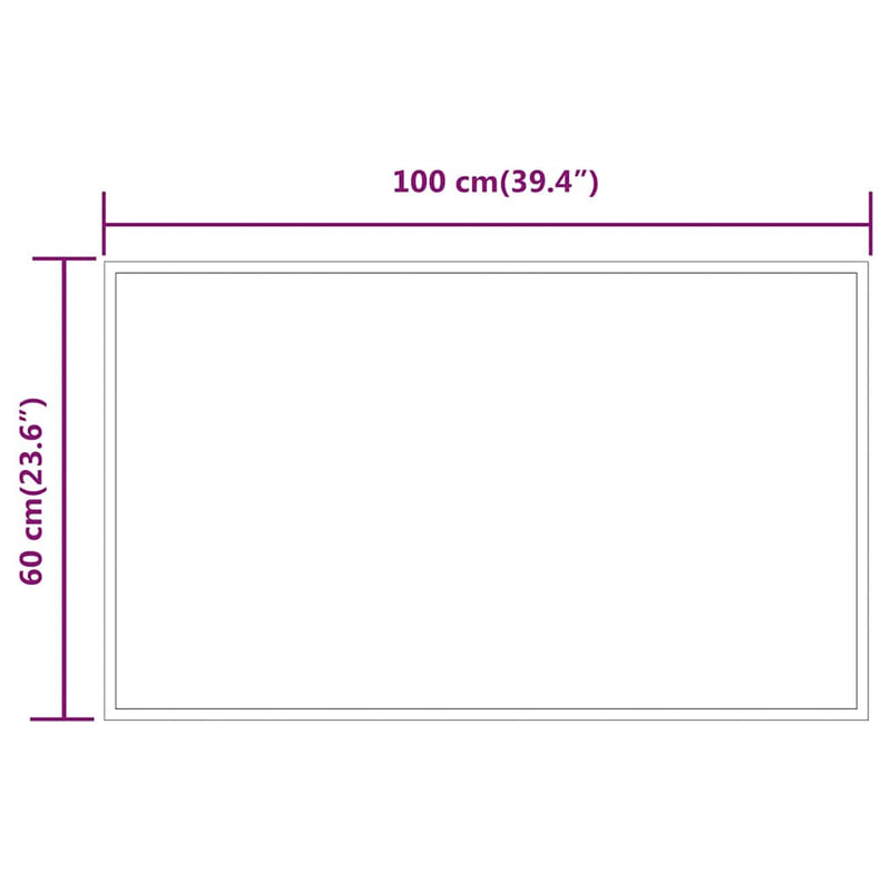 vidaXL LED-es fürdőszobatükör 100x60 cm