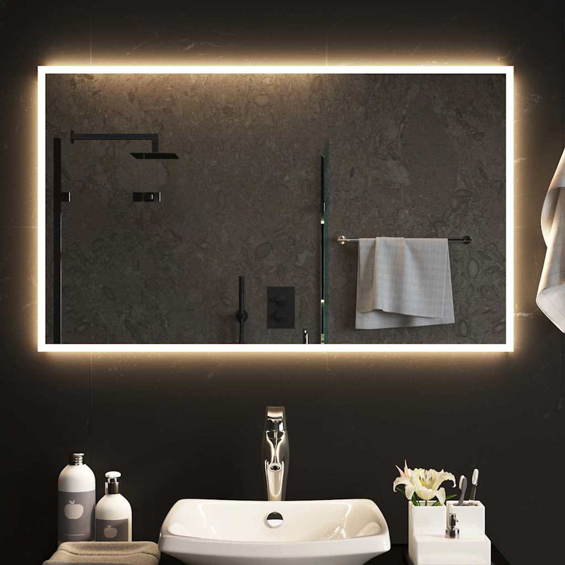 vidaXL LED-es fürdőszobatükör 100x60 cm