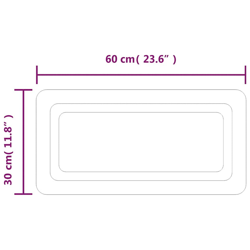 vidaXL LED-es fürdőszobatükör 60x30 cm