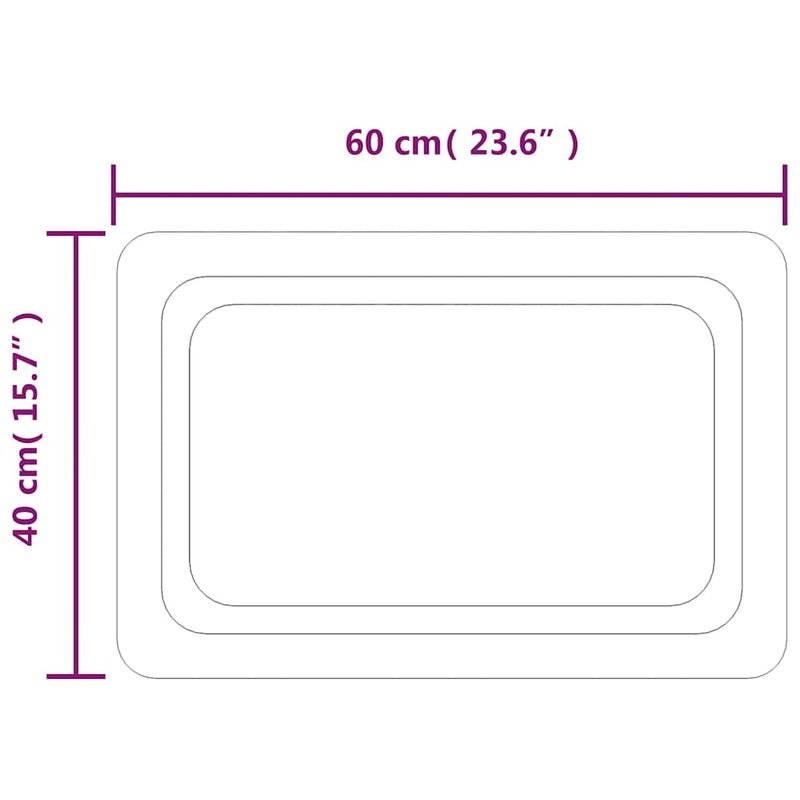 vidaXL LED-es fürdőszobatükör 60x40 cm