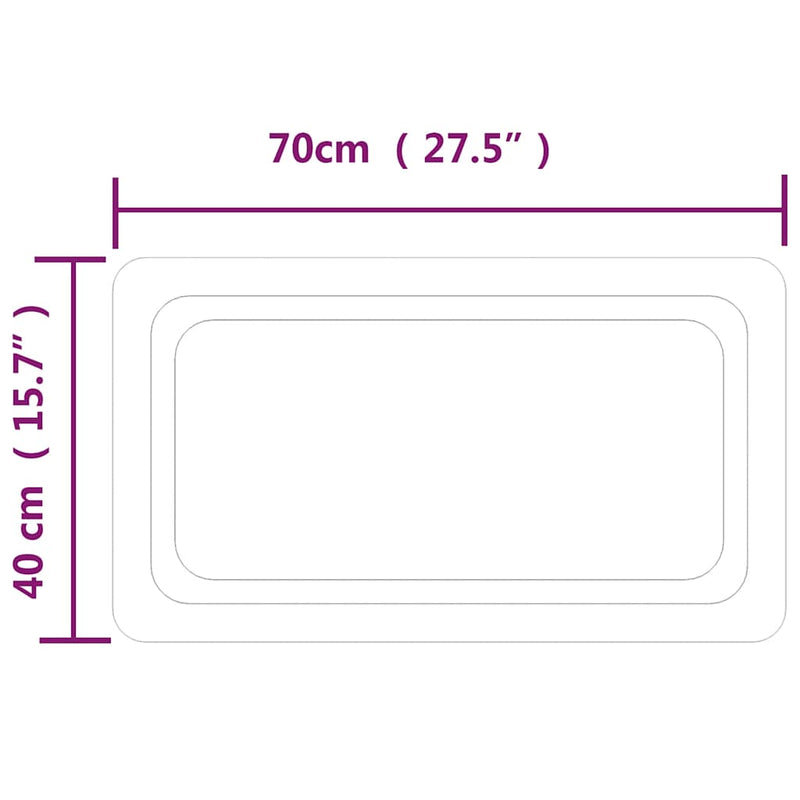 vidaXL LED-es fürdőszobatükör 70x40 cm