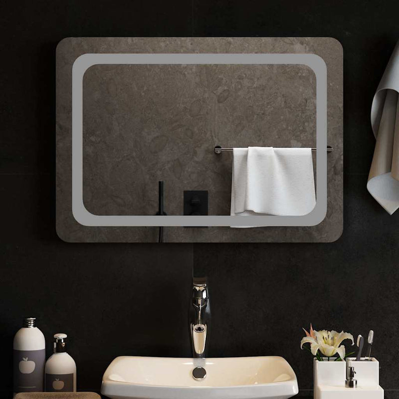 vidaXL LED-es fürdőszobatükör 70x50 cm