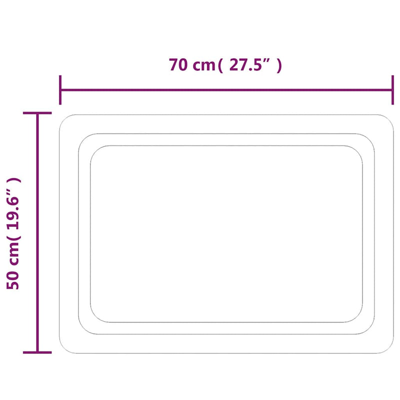 vidaXL LED-es fürdőszobatükör 70x50 cm