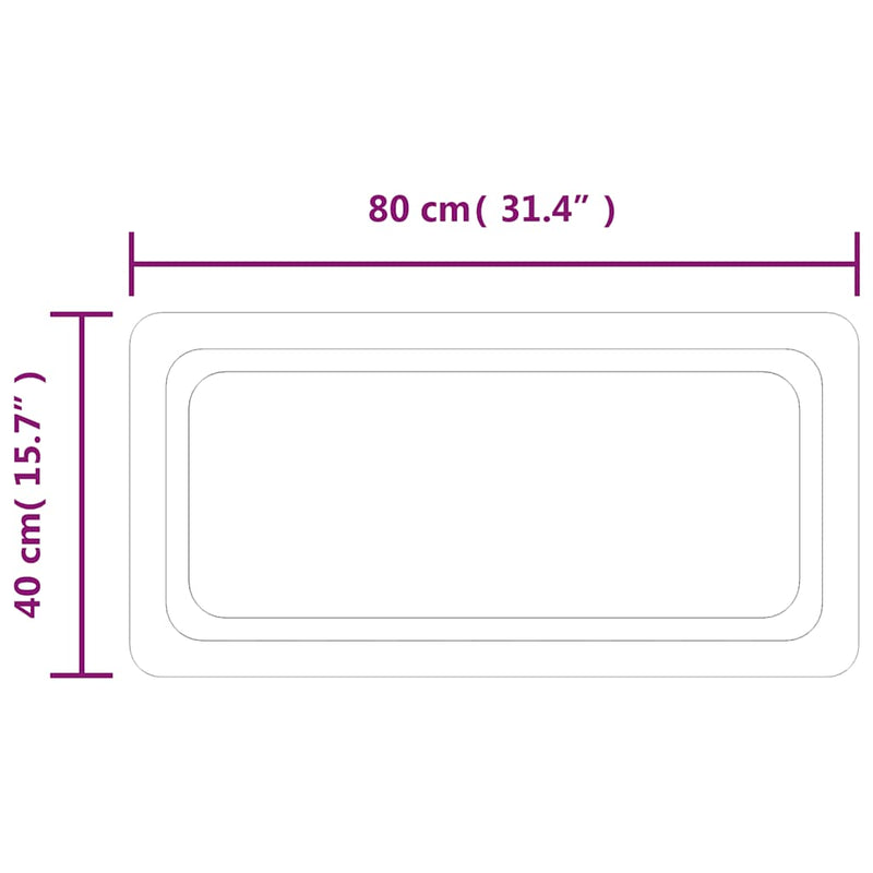 vidaXL LED-es fürdőszobatükör 80 x 40 cm