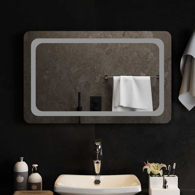 vidaXL LED-es fürdőszobatükör 80 x 50 cm