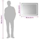 vidaXL LED-es fürdőszobatükör 80x60 cm