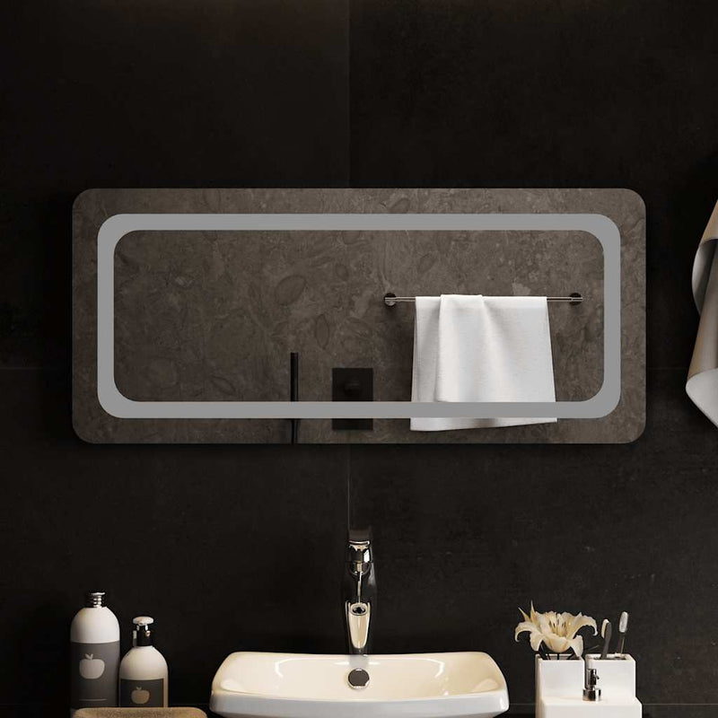 vidaXL LED-es fürdőszobatükör 90x40 cm