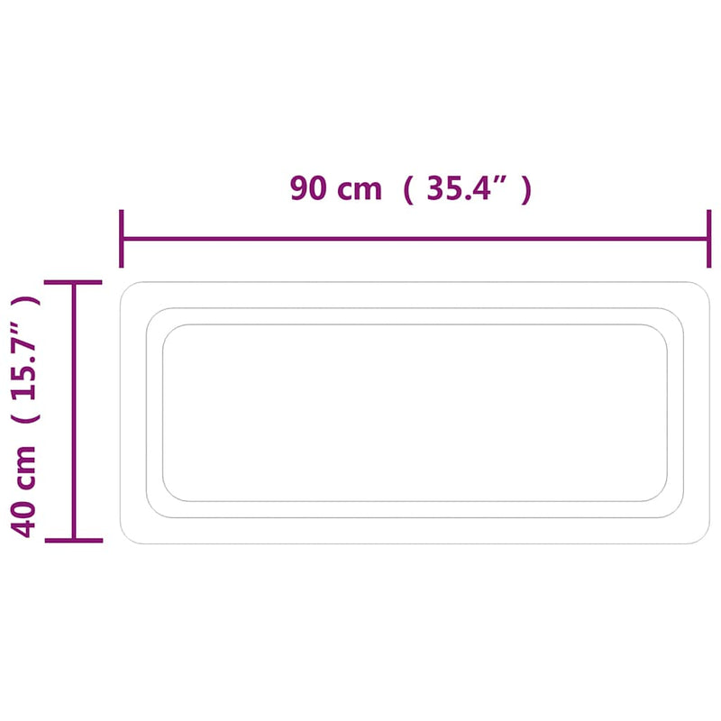 vidaXL LED-es fürdőszobatükör 90x40 cm