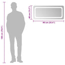 vidaXL LED-es fürdőszobatükör 90x40 cm