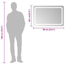 vidaXL LED-es fürdőszobatükör 90x60 cm