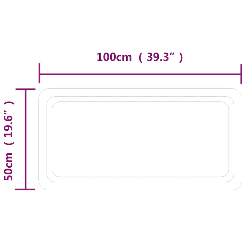 vidaXL LED-es fürdőszobatükör 100x50 cm