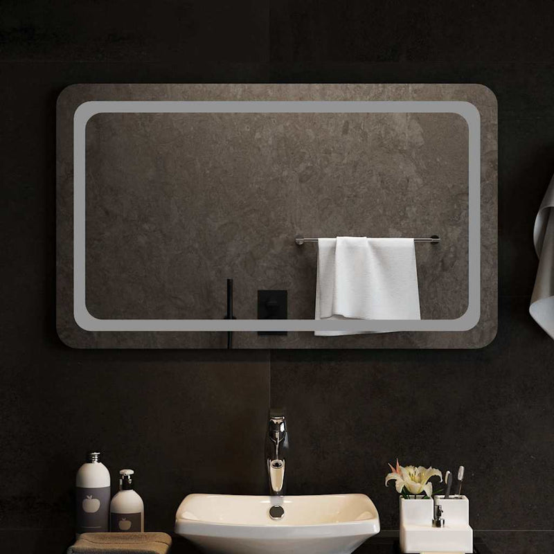 vidaXL LED-es fürdőszobatükör 100x60 cm