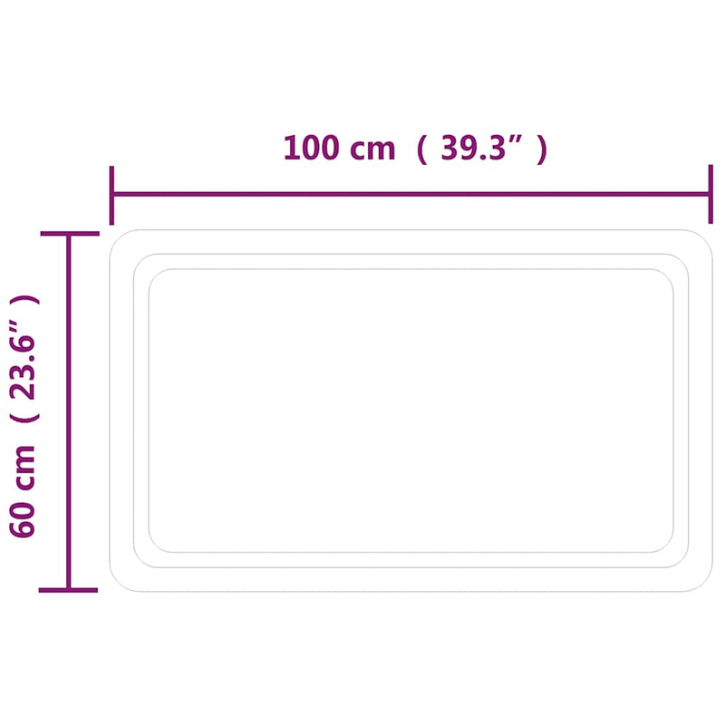 vidaXL LED-es fürdőszobatükör 100x60 cm