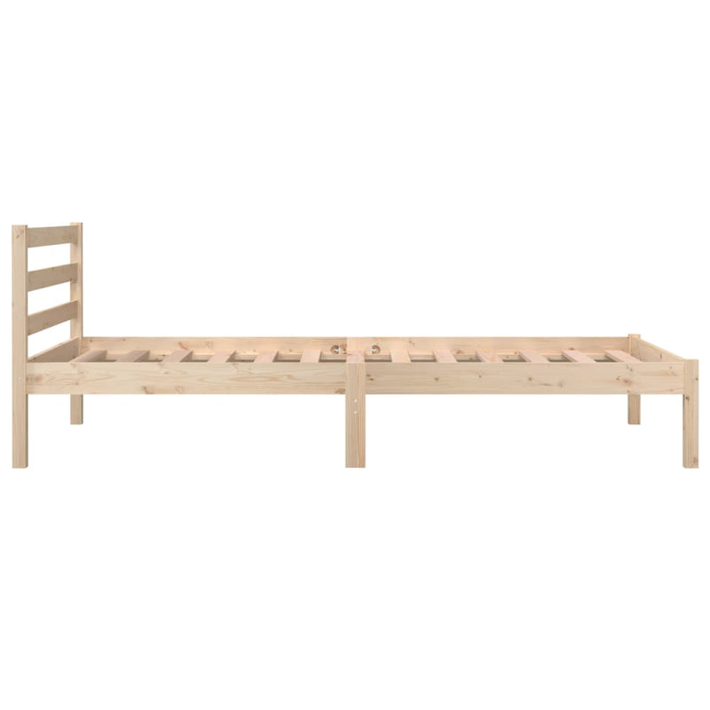 vidaXL Single tömör fenyőfa ágykeret 90 x 190 cm