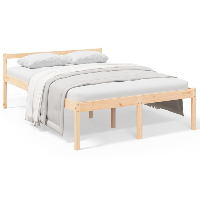vidaXL Small Double tömör fenyőfa ágy időseknek 120 x 190 cm