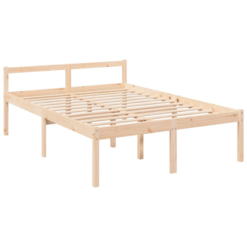 vidaXL Small Double tömör fenyőfa ágy időseknek 120 x 190 cm