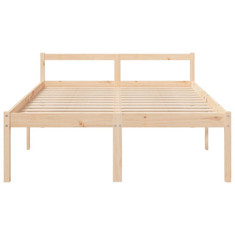vidaXL Small Double tömör fenyőfa ágy időseknek 120 x 190 cm