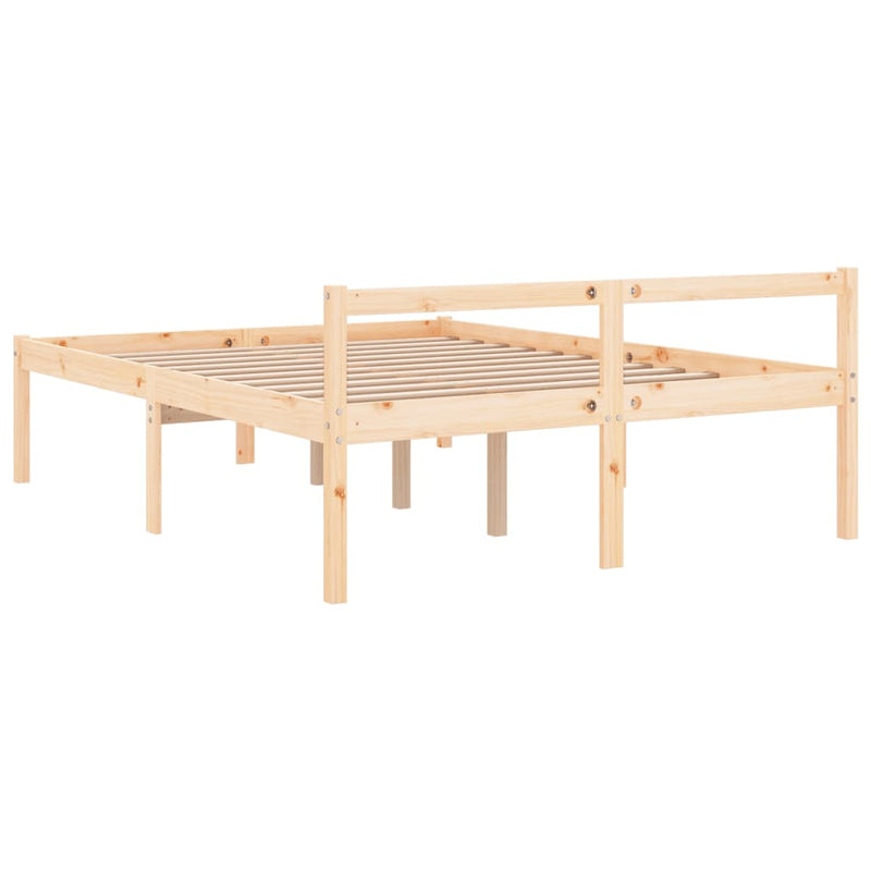 vidaXL Small Double tömör fenyőfa ágy időseknek 120 x 190 cm