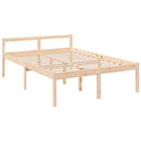 vidaXL Double tömör fenyőfa ágy időseknek 135 x 190 cm