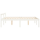 vidaXL Double fehér tömör fenyőfa ágy időseknek 135 x 190 cm
