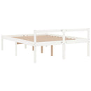 vidaXL Double fehér tömör fenyőfa ágy időseknek 135 x 190 cm