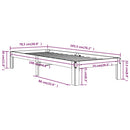 vidaXL Small Single fehér tömör fa ágykeret 75 x 190 cm