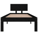 vidaXL Small Single fekete tömör fa ágykeret 75 x 190 cm
