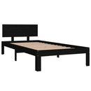 vidaXL fekete tömör fenyőfa ágykeret 90 x 200 cm