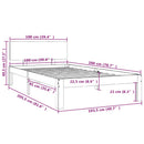 vidaXL fehér tömör fenyőfa ágykeret 100 x 200 cm