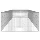 vidaXL 4 paneles horganyzott vas nyúlketrec 433x109x54 cm