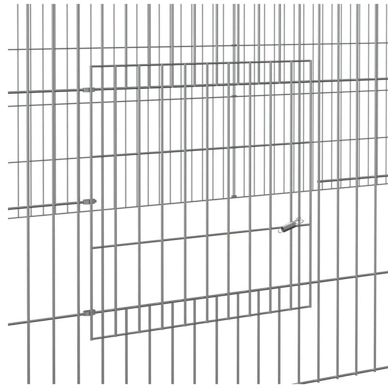 vidaXL 2 paneles horganyzott vas nyúlketrec 541x109x54 cm