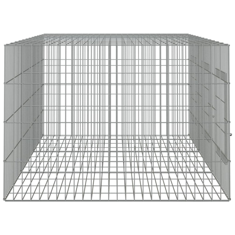 vidaXL 3 paneles horganyzott vas nyúlketrec 163 x 79 x 54 cm