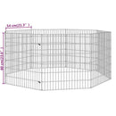 vidaXL 8 paneles horganyzott vas szabadon álló állatketrec 54 x 60 cm