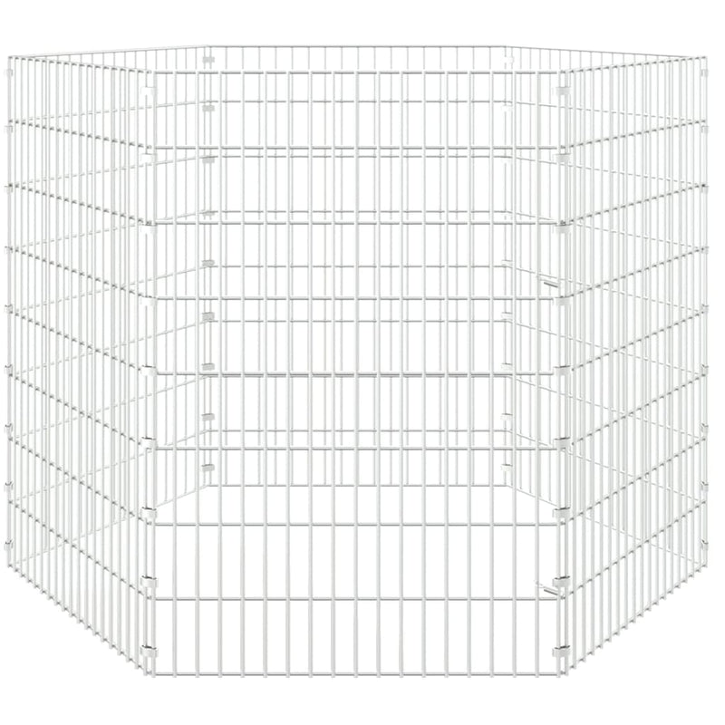 vidaXL 6 paneles horganyzott vas szabadon álló állatketrec 54 x 80 cm