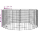 vidaXL 10 paneles horganyzott vas szabadon álló állatketrec 54 x 80 cm