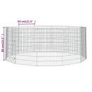 vidaXL 12 paneles horganyzott vas szabadon álló állatketrec 54 x 80 cm
