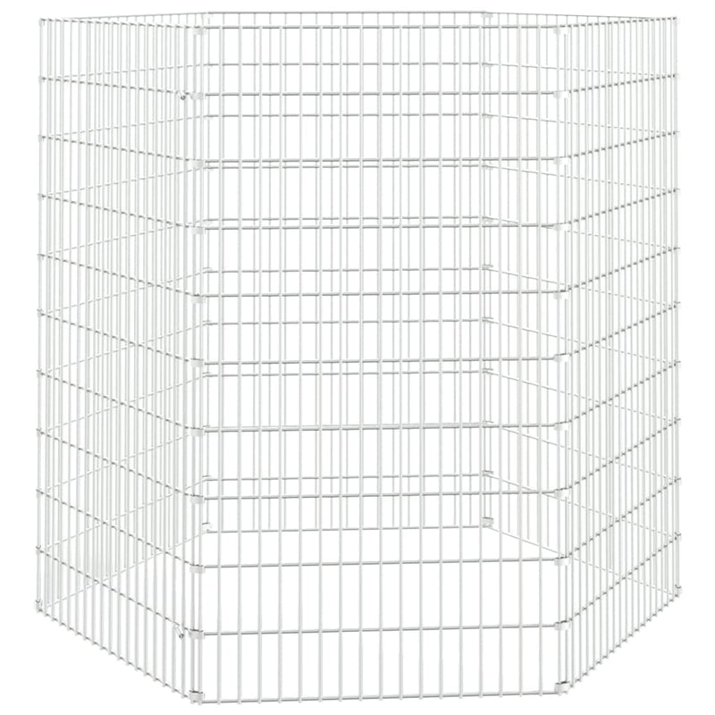 vidaXL 6 paneles horganyzott vas szabadon álló állatketrec 54 x 100 cm