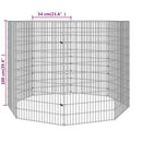 vidaXL 8 paneles szabadtartású állatkert horganyzott vasból, 54 x 100 cm