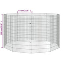 vidaXL 10 paneles horganyzott vas szabadon álló állatketrec 54x100 cm