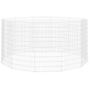 vidaXL horganyzott vas szabadtartású állatkert 12 panelből, 54 x 100 cm